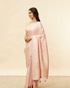 Cherry Blossom Pink Floral Patterned Zari Work Saree image number 3